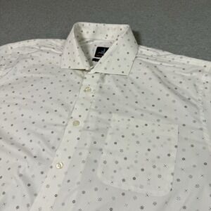 Johnnie-O Performance Shirt Mens Extra Large White Geometric Stretch Athleisure